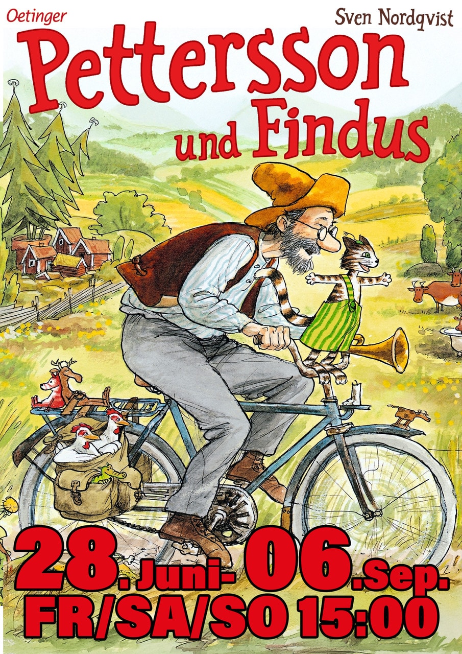 Plakat für Pettersson und Findus, Spielzeiten vom 28.Juni bis 6.September 2026